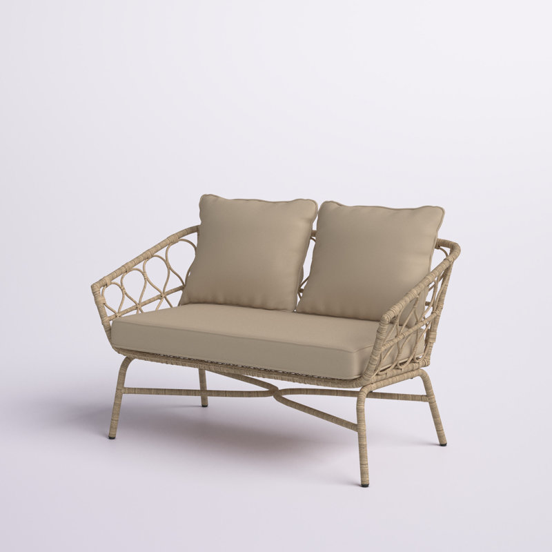 Mistana™ Fernald 48.5'' Wide Outdoor Wicker Loveseat with Cushions